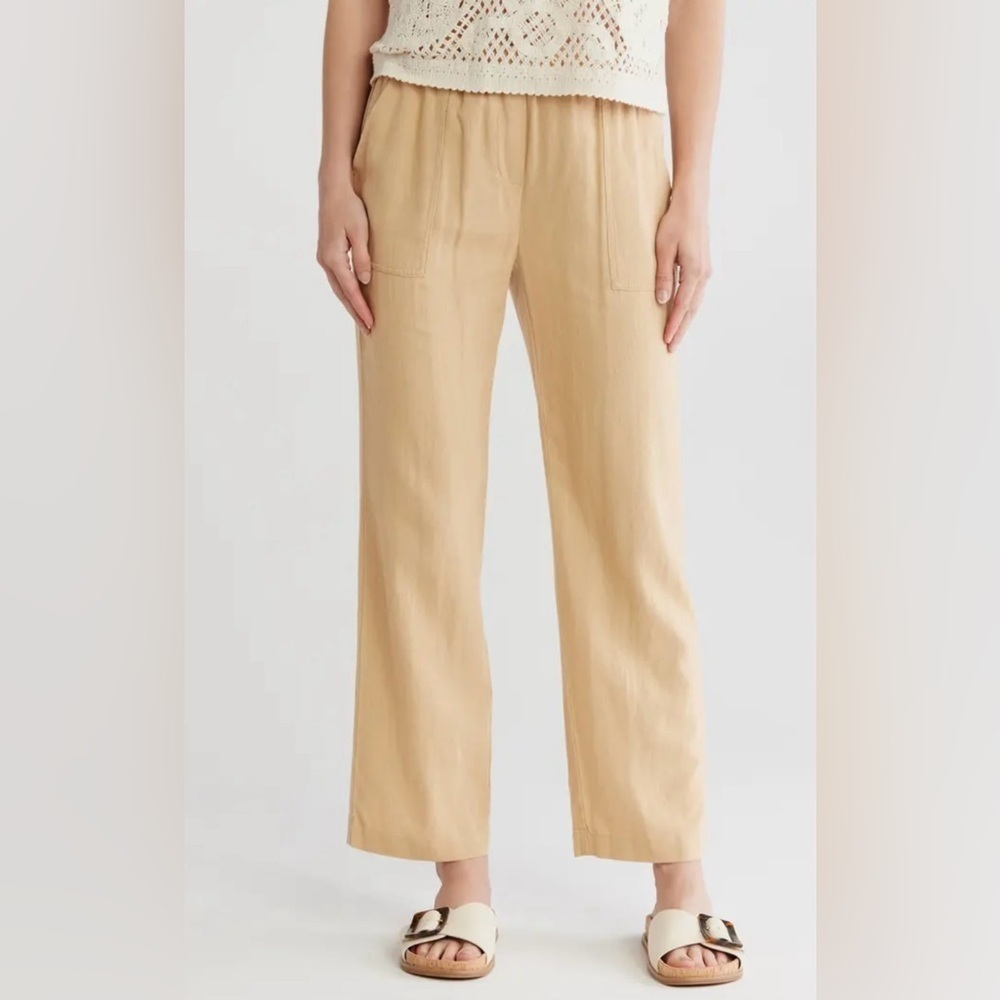 Nwt Elie Tahari Women's Drawstring Linen Blend Pants